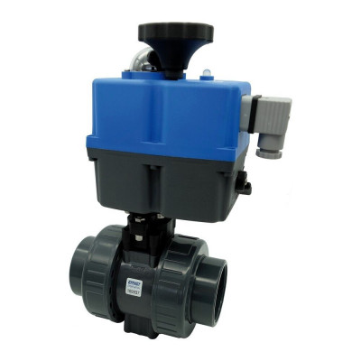 Запорная Арматура ПВХ - Кран шаровый с электроприводом PTFE/EPDM d50 AC24-220V EFFAST, Италия - 1