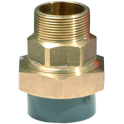 Фитинги ПВХ - Муфта разборная переходная BNG ПВХ/латунь НР d50x1-1/2" EFFAST, Италия