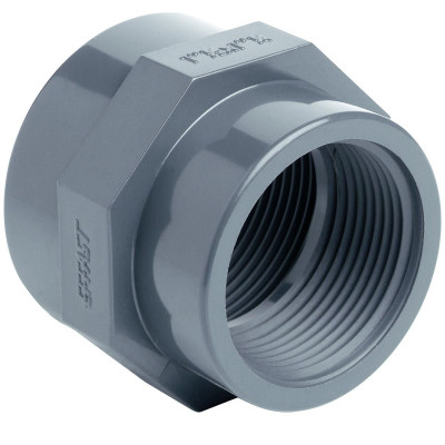 Фитинги ПВХ - Муфта редукционная резьба ВР d1/2"*3/8" EFFAST, Италия