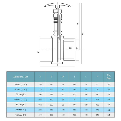 Фитинги ПВХ - Задвижка шиберная ПВХ d63mm - 3