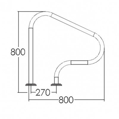 Поручень Emaux ARP-F (AISI316) 2шт - 1 Поручни - Поручень Emaux ARP-F (AISI316) 2шт - 1