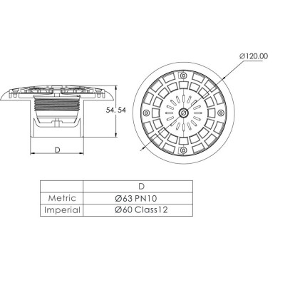 Форсунка донна Emaux EM2861 бетон 63mm (PN10) 88121512 - 1 Форсунки - Форсунка донна Emaux EM2861 бетон 63mm (PN10) 88121512 - 1