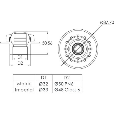 Форсунка стінова Emaux EM4408 бетон 50mm - 2 Форсунки - Форсунка стінова Emaux EM4408 бетон 50mm - 2