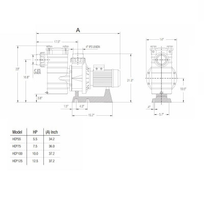Насосы - Насос Hayward HCP401253E1 KAN1270 T2.B (380В, 137м3/ч*12м. 10.2кВт 12.5HP) - 1