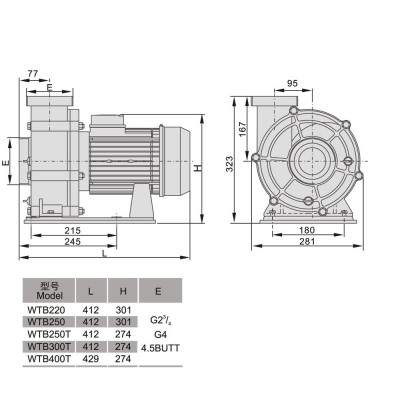Насосы - Насос AquaViva LX WTB400T (380В, 80м3/ч*8м, 4кВт) - 2