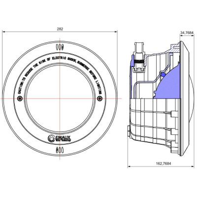 Корпус прожектора Emaux PAR56 NP300-S (без лампы), под лайнер/бетон, S/S накладка - 5 Аксессуары для прожекторов - Корпус прожектора Emaux PAR56 NP300-S (без лампы), под лайнер/бетон, S/S накладка - 5