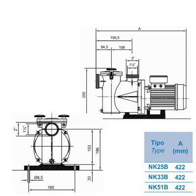 Насоси - Насос Kripsol Ninfa NK 51 (220В, 9.75м3/год*6м, 0.53кВт) - 2