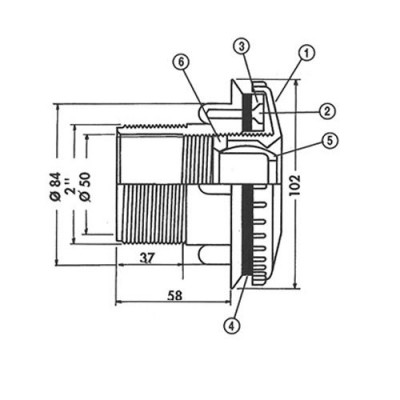 Форсунки - Форсунка стеновая Hayward 3315LG лайнер 2"/1,5", светло-серая - 1