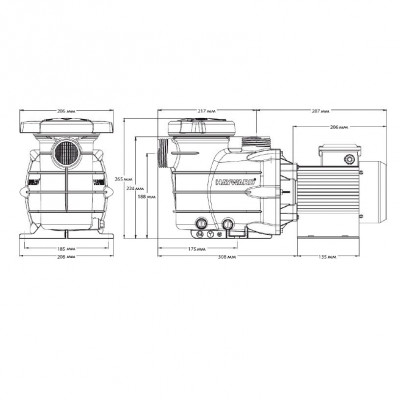 Насосы - Насос Hayward PL 81006 (220В, 15м3/ч*8м, 1кВт) - 2