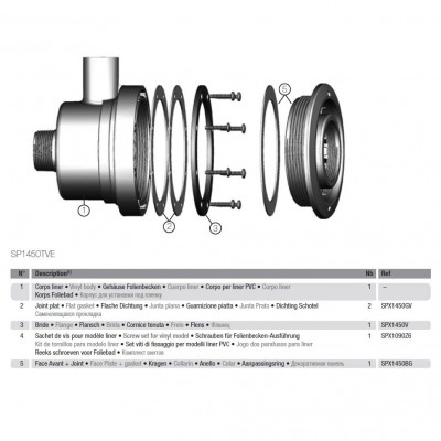 Форсунка гидромассажа Hayward Turbo Jet SP1450TVE лайнер (6-15 м3/ч, НР 1,5”/ 50мм) - 3 Форсунки - Форсунка гидромассажа Hayward Turbo Jet SP1450TVE лайнер (6-15 м3/ч, НР 1,5”/ 50мм) - 3