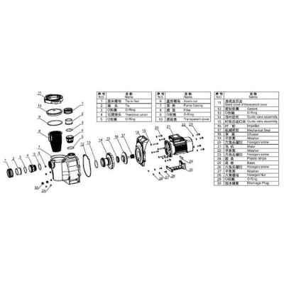Насоси - Насос AquaViva LX SWPB300M (220В, 28м3/год*10м, 2.2кВт) - 3