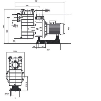 Насосы - Насос Hayward HCP38453E1 KAP450 T1.B (380В, 66м3/ч*10м, 4.3кВт 4.5HP) - 1