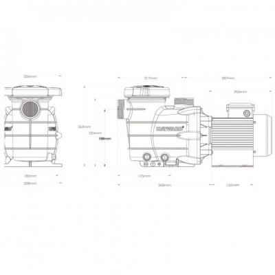 Насосы - Насос Hayward PL 81007 (220В, 17.2м3/h*8м, 1.1кВт) - 2