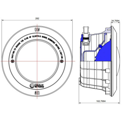 Корпус прожектора Emaux PAR56 NP300-S (без лампы), под лайнер/бетон, нерж. накладка - 5 Аксессуары для прожекторов - Корпус прожектора Emaux PAR56 NP300-S (без лампы), под лайнер/бетон, нерж. накладка - 5