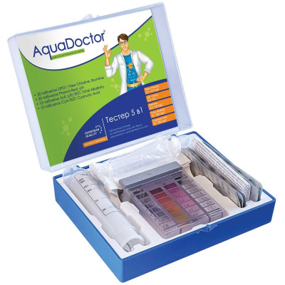 Тестер AquaDoctor 5 в1 таблетковий pH, CL, Br, Cy, Alk (20 тестів, Німеччина) - 2 Тестери - Тестер AquaDoctor 5 в1 таблетковий pH, CL, Br, Cy, Alk (20 тестів, Німеччина) - 2