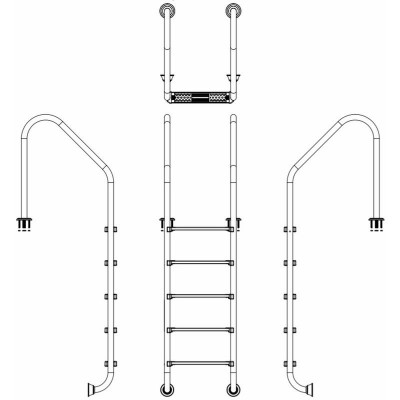 Сходи - Сходи Emaux Standard SLF515-SR (5 ступенів) - 2