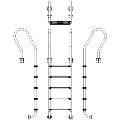 Лестницы - Лестница Emaux Mixta SFF515-SR (5 ступеней) - 1