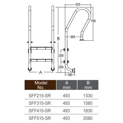 Лестницы - Лестница Emaux Mixta SFF515-SR (5 ступеней) - 2