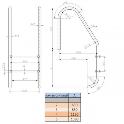 Лестницы - Лестница Kripsol Muro MI 4.D (4 ступ.) - 1