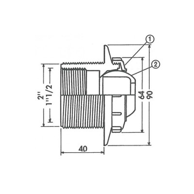 Форсунки - Форсунка стеновая Hayward 3310 2"/1½" под бетон - 1