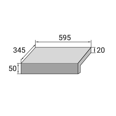 Бортова Г-подібна плитка Aquaviva Granito Gray, 595x345x50(20) мм - 1 Керамограніт - Бортова Г-подібна плитка Aquaviva Granito Gray, 595x345x50(20) мм - 1